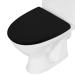 Toilet Lid Cover, Bathroom Stretch Spandex Washable Toilet Lid Seat Protector Cover with Elastic Bottom, Black