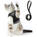 Supet cat dishes Breaking-safe Cat lines with dishes for cats soft cats vest with leash for kitten dogs chihuahua (S black) s (breast size: 26-32 cm) black