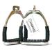 AMIDALE STIRRUPS OFFSET EYE FLEXI SAFETY STIRRUPS OPTIMUM LEG POSITION HORSE RIDING IRONS STAINLESS STEEL 4.75" BNWT