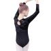 Girls Kids Ballet Dance Leotards Long Sleeve Velvet Smooth Gymnastics Bodysuit Dancewear 3-12 Y 5-6 Years Black