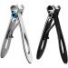 OUHUAN 2x Set Thick Toenail & Fingernail Cutter with Wide Opening Stainless Steel Silver & Black - Buy Online on SooperMarket.com