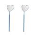 2 Pieces Eyelash Extension Mirror Heart Shape Eyelash Mirror Lash Mirror Detachable Eyelash Inspection Mirror Stainless Steel Lash Extension Mirror Makeup Inspection Mirror Blue