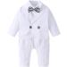 AmzBarley Baby Boys Gentlemans Outfit Suit | Kids Tuxedo Rompers | White 278 | 12-18 Months - Buy Online on SooperMarket.com