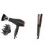 CONAIR INFINITIPRO 1875 Watt AC Motor Pro Hair Dryer with Ceramic Technology Black & Infinitipro Rose Gold Ceramic Flat Iron 1-Inch Hair Dryer + Ceramic Flat Iron 1-Inch