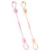 Vicloon Silicone Toy Clip 2Pcs Toy Safety Straps Food Grade Silicone Pacifier Clips Sippy Cup Strap Adjustable Stroller Pacifier Strap Hanging Toys Baby Toy Anti Drop Chain(Bear-Pink/Apricot)