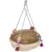 Woven Straw Nest Bed Large Bird Swing Toy with Bell for Parrot Cockatiel Parakeet and More - Perfect Cage Perch for Various Small to Medium Birds and Small Pets - Buy Online on SooperMarket.com