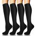 Aoliks 4 Pairs Copper Compression Socks for Women & Men Circulation 15-20 mmHg,Best Support for Nurses Running Black Small-Medium