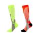 Wetopkim Compression Socks for Women & Men Best for Athletic, Running,Flight Travel,Cycling Large-X-Large 2-pair-orange/Green