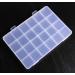 RLECS 2PCS 24 Slots Transparent Plastic Jewelry Organizer Box Compartment Storage Container for Bead Rings Jewelry Display Organizer