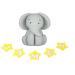 Personalised Elephant Cake Topper - Edible Fondant Safari Jungle Cupcake Decorations with an Edible Glue - Kids Birthday Supplies