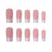 RikView Square Press on Pearled French Tips Fake Nails - White Glossy Square Nails - Buy Online on SooperMarket.com