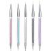 ANGENIL 5 Pcs Acrylic Nail Art Liner Brushes, Double Ended Nail Art Point Drill Drawing Brush Pen Manicure Care Tool, Acrylic UV Gel 3D Glitter Nail Dotting Painting Tools Set for DIY Nail Designs