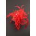Large Red looped fabric and Feather Fascinator on a clear comb. - Buy Online on SooperMarket.com