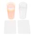 Lurrose nail tools nail stamp 2 sets clear nail art tamper silicone stamping jelly with scrapers-manicure punching tools for salon home e French nail stamp silicone spatula