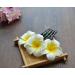Plumeria Flower Hair Comb - Hawaiian Floral Head Piece for Women & Girls - Buy Online on SooperMarket.com