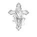 SanerLian Waterproof Temporary Fake Tattoo Stickers Vintage Grey Cross God Pray Set of 2