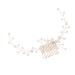 Mikinona Bridal Hair Comb Pearl Headpiece Pearl Headdress Bride Hair Comb Pearl Hair Combs Pearl Headwear Wedding Hair Comb Hair Accessories Bridal Headdress Handmade Headwear Decor