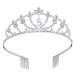 Frcolor Children's 5th Birthday Crown Tiara Crystal Rhinestone Princess Headband Girls 5 Years Old Gift Happy 5th Birthday