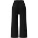 Gufesf Women's Cotton Linen Palazzo Pants - High Waisted Wide Leg Trousers with Pockets in Black (Small) - Buy Online on SooperMarket.com