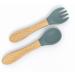 Yum Yum's Silicone Baby Weaning Set of 10 with Suction Bowl, Spoon, Fork & Cup - Blue | Baby Feeding Set for Easy Transition to Solids - Buy Online on SooperMarket.com