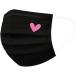 50Pcs Cute Heart Printed Black Disposable Face Masks for Men and Women - Mouth Protection Design (F) - Buy Online on SooperMarket.com