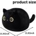 KOMUNJ Black Cat Plush 30cm - Soft Stuffed Animal Toy for Kids & Adults | Cute Cat Pillow Gift for Valentines & Birthday - Buy Online on SooperMarket.com