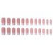 RikView Square Press on Pearled French Tips Fake Nails - White Glossy Square Nails - Buy Online on SooperMarket.com