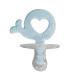ZoLi Binki.T Pacifier+Teether All in One | Silicone Orthodontic Shape Pacifier with Fun Textured Teething Handle  Whale Shape  0 - 6 Months - Mist Blue / Ash Grey