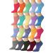 Tipi Toe Women's 20 Pairs Colorful Patterned Low Cut/No Show Socks 9-11 Bare Space Dye
