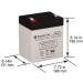 CA1240 12 Volt 5Ah SLA Replacement Battery | F1 Terminal | International Shipping - Buy Online on SooperMarket.com
