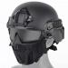 Tactical PJ Airsoft Helmet and Full Face Protection Mask Set,with Detachable Anti-Fog Goggles Fast Helmet for Paintball CS BK