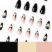 French Tip Press on Nails - White Stars Design, Almond Shape, 24pc Fake Nails for Women - Buy Online on SooperMarket.com
