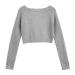 Girls Kids Dance Sweater Toddler Long Sleeve Ballet Crop Top Knitted Warm Pullover Sweatshirt with Thumb Hole Gray 2-3T