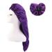 Shop Ladaypoa Long Satin Hair Hood for Girls | 2-Piece Silky Sleeping Hat Set - Extra Large Black & Purple Satin Sleeping Cap - Buy Online on SooperMarket.com