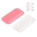Coobbar 2pcs Reuseable Rectangle/Round Individual Eye Lashes Pads Eyelash Holder Pallet Eyelash Extension False Eyelash Holder (Clear and Pink)