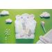 JM Organic Bamboo Hooded Baby Towel Set - Hypoallergenic & Absorbent - Perfect Baby Gift - Pink Bear Design - Includes Washcloth & Laundry Bag - 35x35 inches - Buy Online on SooperMarket.com