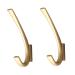 Cabilock 2pcs Coat Hook Bath Towel Hooks Metal Coat Hanger Wall Coat Hanger Towel Wall Hooks Hat Office Robe 11.8X1.3X1.3CMx2pcs Goldenx2pcs