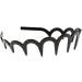Unisex Wavy Headband Black Spring Wavy Metal Hair Band with Long Teeth Hairhoop Sports Headband Headwear Accessories Black 1pc Wavy Metal Hair Band - Buy Online on SooperMarket.com