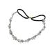 Women Silver Rhinestone Flower Hair Band Elastic Headband Headbands
