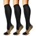 Copper Compression Socks (3 Pairs) 15-20 mmHg Circulation is Best Athletic & Daily for Men & Women, Running, Climbing Large-X-Large 01 Black/Black/Black