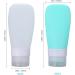 2-Pack Travel Silicone Bottles Set - Wasteland-Proof Refillable Containers with Carrying Bag - Mini 90ml Shampoo & Lotion Bottle - Green & White - Buy Online on SooperMarket.com