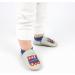 Dotty Fish Soft Leather Baby Shoes for Boys | Non-Slip Suede Soles | Grey Train Design | 0-6 Months to 4-5 Years - Buy Online on SooperMarket.com