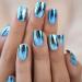 Buy iMABC Blue Metallic Press On Nails - Medium Squoval Reusable Fake Nail Art for Women & Girls | Perfect for Home Office & Parties - Buy Online on SooperMarket.com