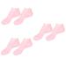 minkissy 3 Pairs Sock Feet Lotion Silicone Gel Moisturizing Heel Sleeves Spa Rejuvenate Birth Control Wallet Knee Scooter Pad Gel Booties Skin Dry Cracked Gel Pillow Miss Sebs Foot Pink