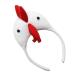 WRITWAA 1Pc Chicken Hair Hoop Easter Headbands Cartoon Rooster Hair Bands for Halloween Decorations Animals Ears Headdress Cute Headbands for Cosplay Party White