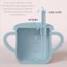 Silicone Sippy Cup for Toddler | Soft Straw Trainer Cup | Handles & Lids | 6 oz Blue - Buy Online on SooperMarket.com