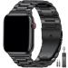 EPULY Compatible with Apple Watch Band 49mm 45mm 44mm 42mm 41mm 40mm 38mm,Business Stainless Steel Metal Wristband for iWatch SE & Series Ultra se 8/7/6/5/4/3/2/1 A-Black 45mm 44mm 42mm 49mm