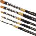 KINGART 9510 Short Filbert Paintbrush Set - Premium Golden Taklon Brushes - Set of 5 - Buy Online on SooperMarket.com