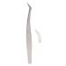 Eyelash Extension Tweezers Silver Stainless Steel Eyelash Tweezers for Manicure (Short Slanted Tweezers)