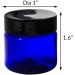 1 oz Cobalt Blue PET Plastic Jars with Black Lids (6 Pack) + Travel Bag - Durable Stylish & Ideal for International Shipping - Buy Online on SooperMarket.com